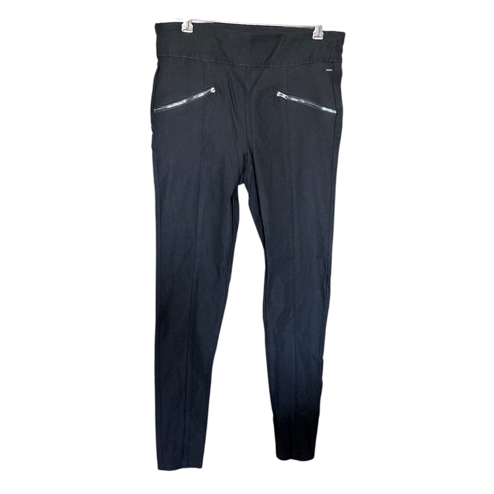 Guess Women’s Stretch Skinny Black Pants with front zippers size Medium